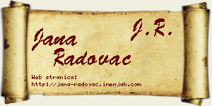 Jana Radovac vizit kartica